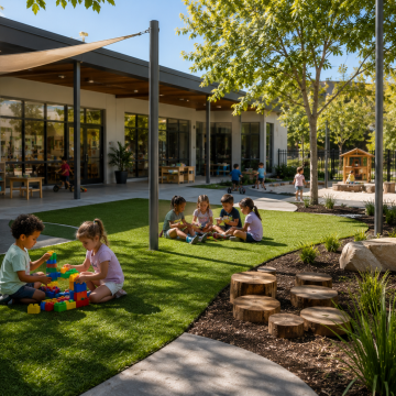 Public education - synthetic turf. Children Daycare.