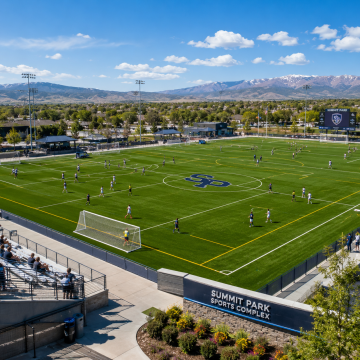 Summit Park Sports Complex aerial view - synthetic turf