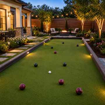 Residential sports synthetic turf - bocce court