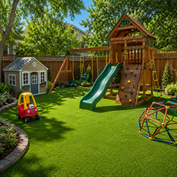 Residential playgrounds, artificial grass