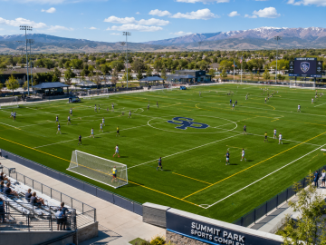 Summit Park Sports Complex aerial view - synthetic turf