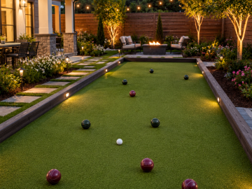 Residential sports synthetic turf - bocce court